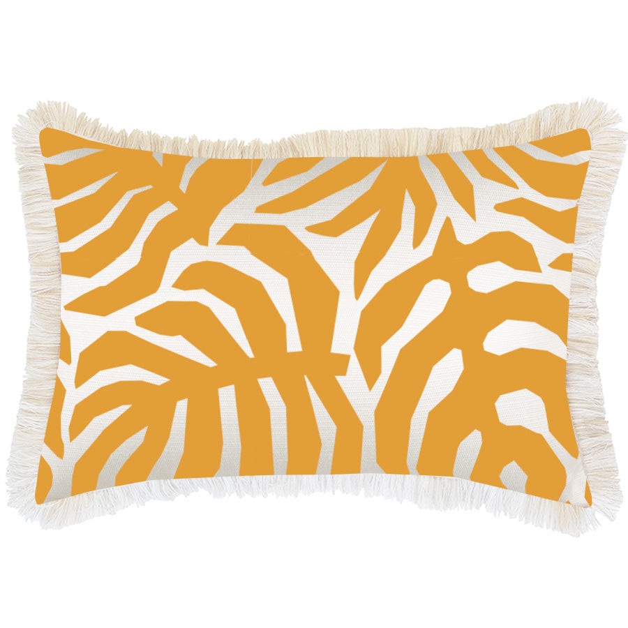 Cushion Cover-Coastal Fringe-Casa Palms Gold White-35cm x 50cm-3